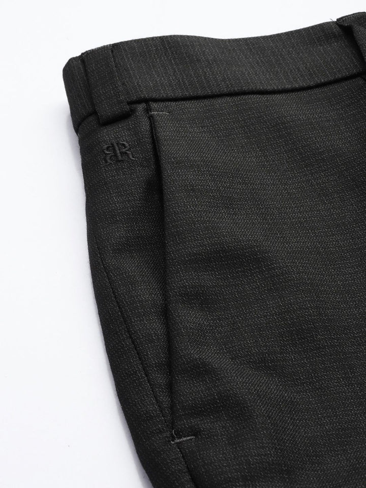 Raymond Men Self Design Textured Slim Fit Formal Trousers