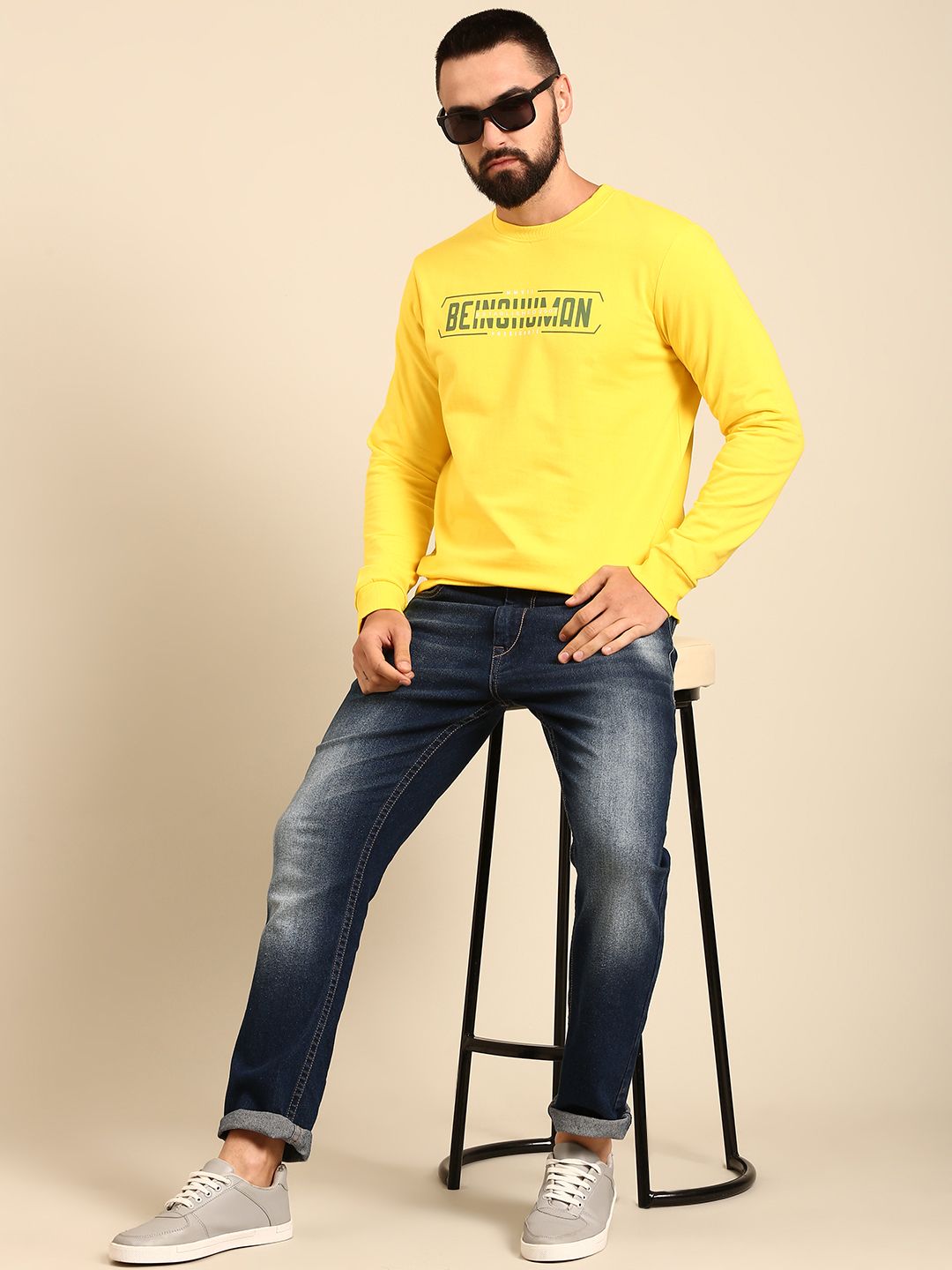 Being Human Pure Cotton Brand Logo Printed Sweatshirt