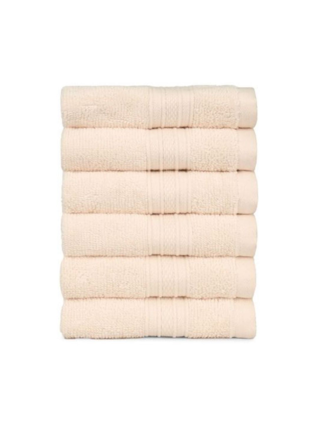 MYTRIDENT Beige 6 Pieces Cotton 500 GSM Highly Absorbent Face Towels