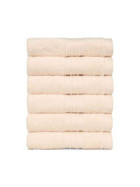 MYTRIDENT Beige 6 Pieces Cotton 500 GSM Highly Absorbent Face Towels