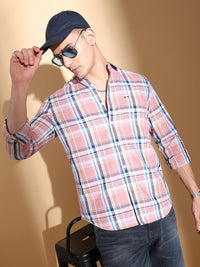 The Indian Garage Co Slim Fit Tartan Checked Twill Casual Shirt