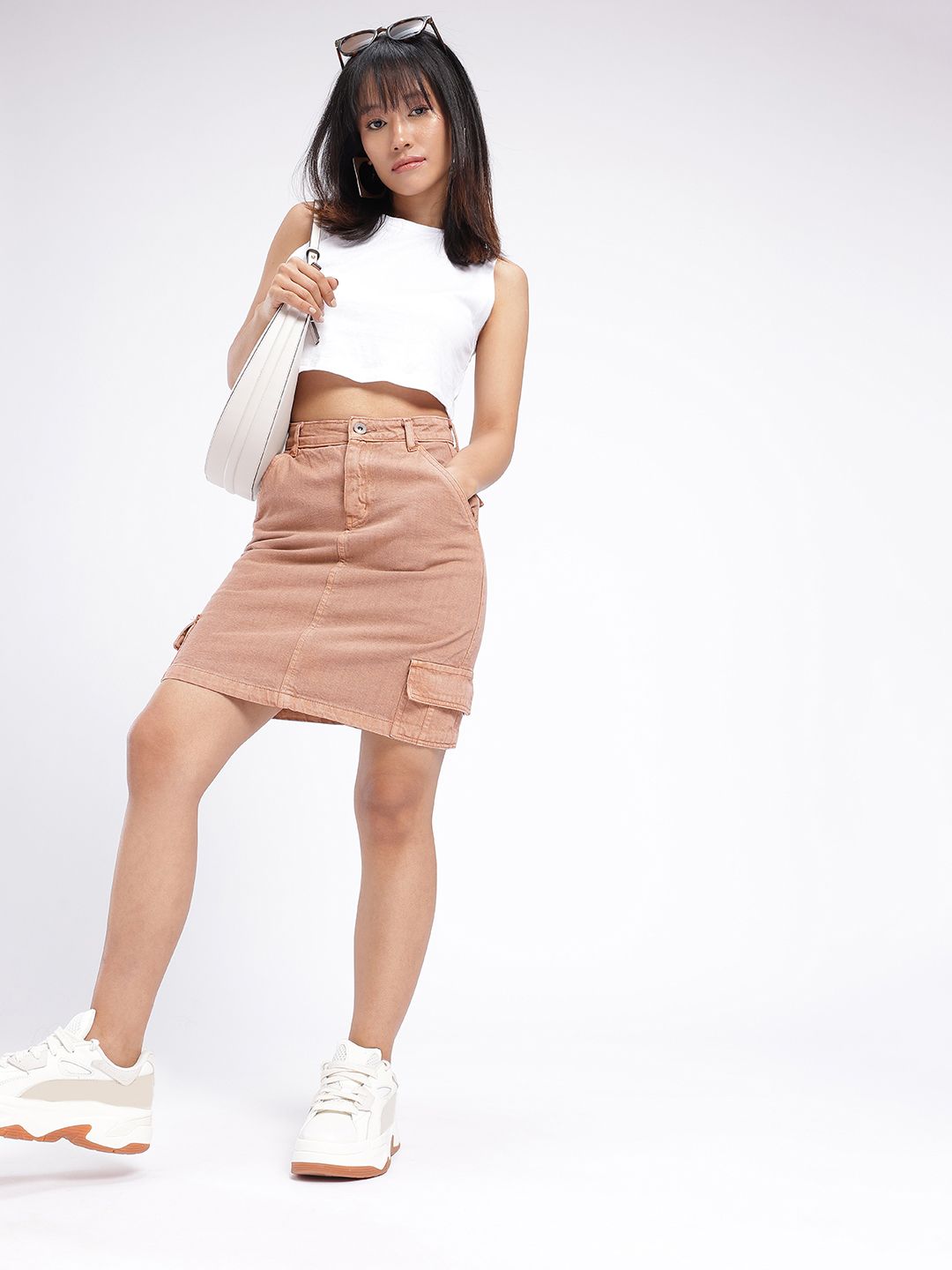 DressBerry Women Modern Chic A-Line Denim Skirt