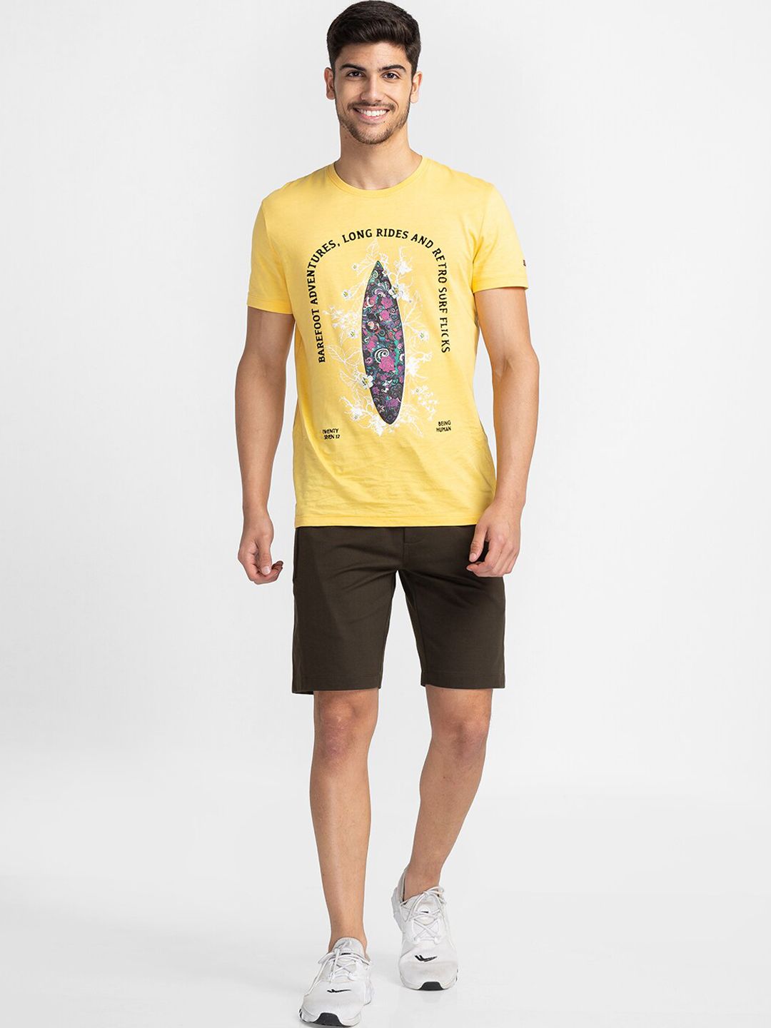 Being Human Men Mid-Rise Regular Fit Sports Shorts
