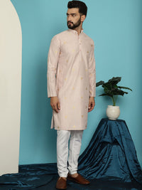 SOJANYA Ethnic Motif Woven Design Regular Kurta With Churidar