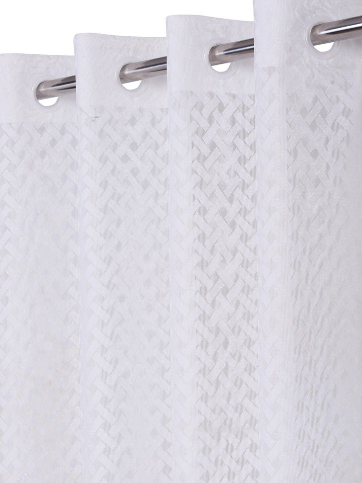 HOSTA HOMES White Geometric Long Door Curtain