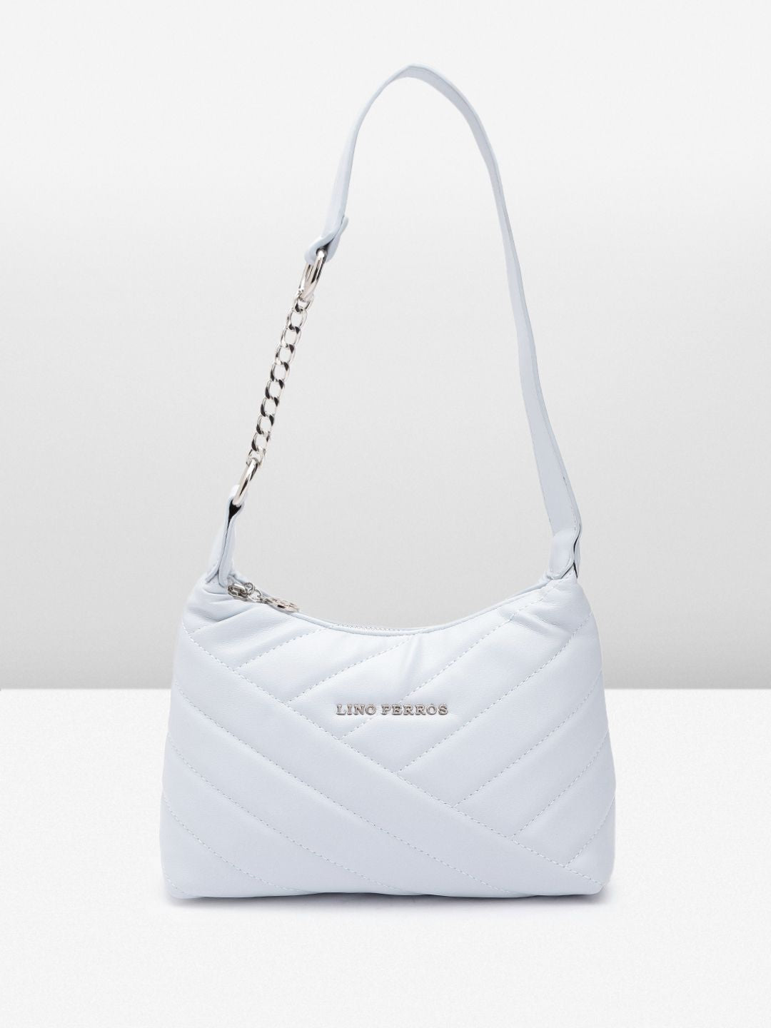 Lino Perros Structured Shoulder Bag with Quilted Detail