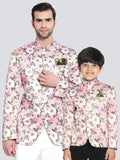 Vastramay Boys Floral Printed Slim-Fit Bandhgala Jodhpuri Blazer
