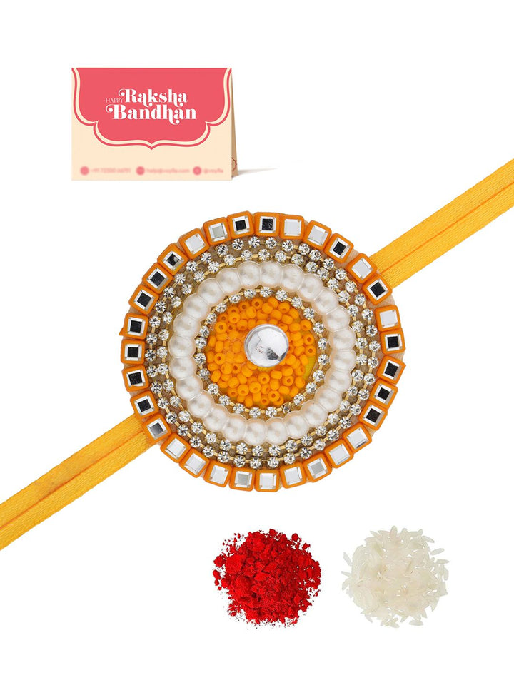 Voylla Golden Bloom Designer Thread Rakhi