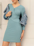 DressBerry Urban Chic Ribbed Wrap Style Mini Dress