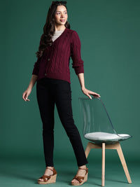 Kabel wanita pakaian kabel bersatu kardigan