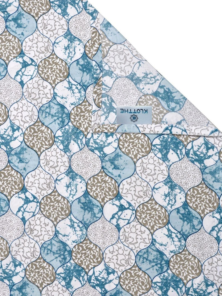 Moda Rapido X KLOTTHE Blue & White Floral 300 TC King Bedsheet with 2 Pillow Covers