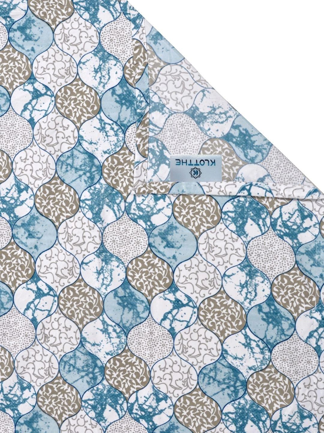 Moda Rapido X KLOTTHE Blue & White Floral 300 TC King Bedsheet with 2 Pillow Covers