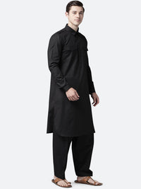 See Designs Men Black Regular Pure Cotton Kurta with Pyjamas