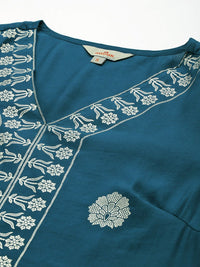 Anouk Ethnic Motifs Foil Printed Gotta Patti Kurta with Palazzos & Dupatta