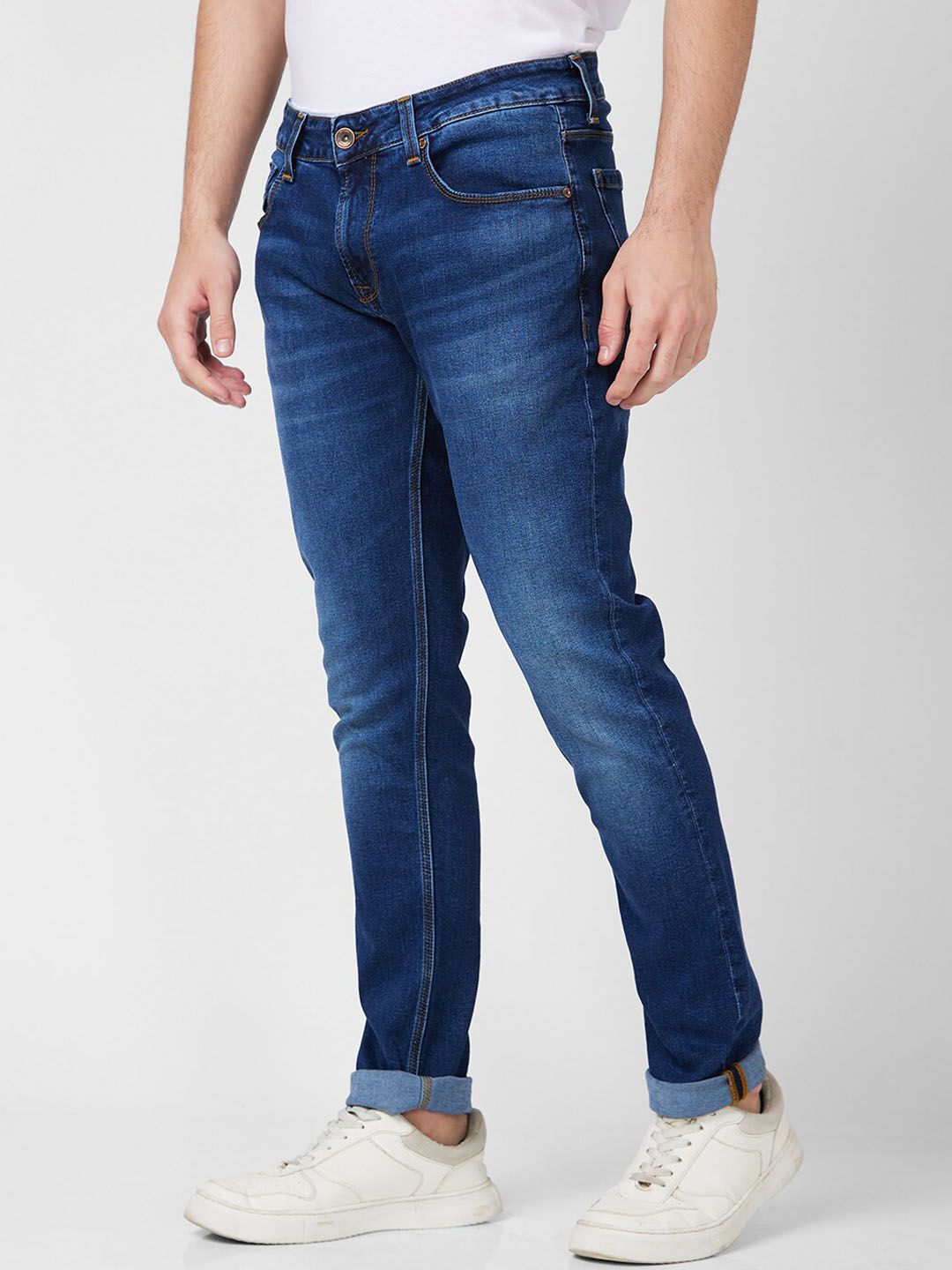 SPYKAR Men Slim Fit Low-Rise Light Fade Cotton Jeans