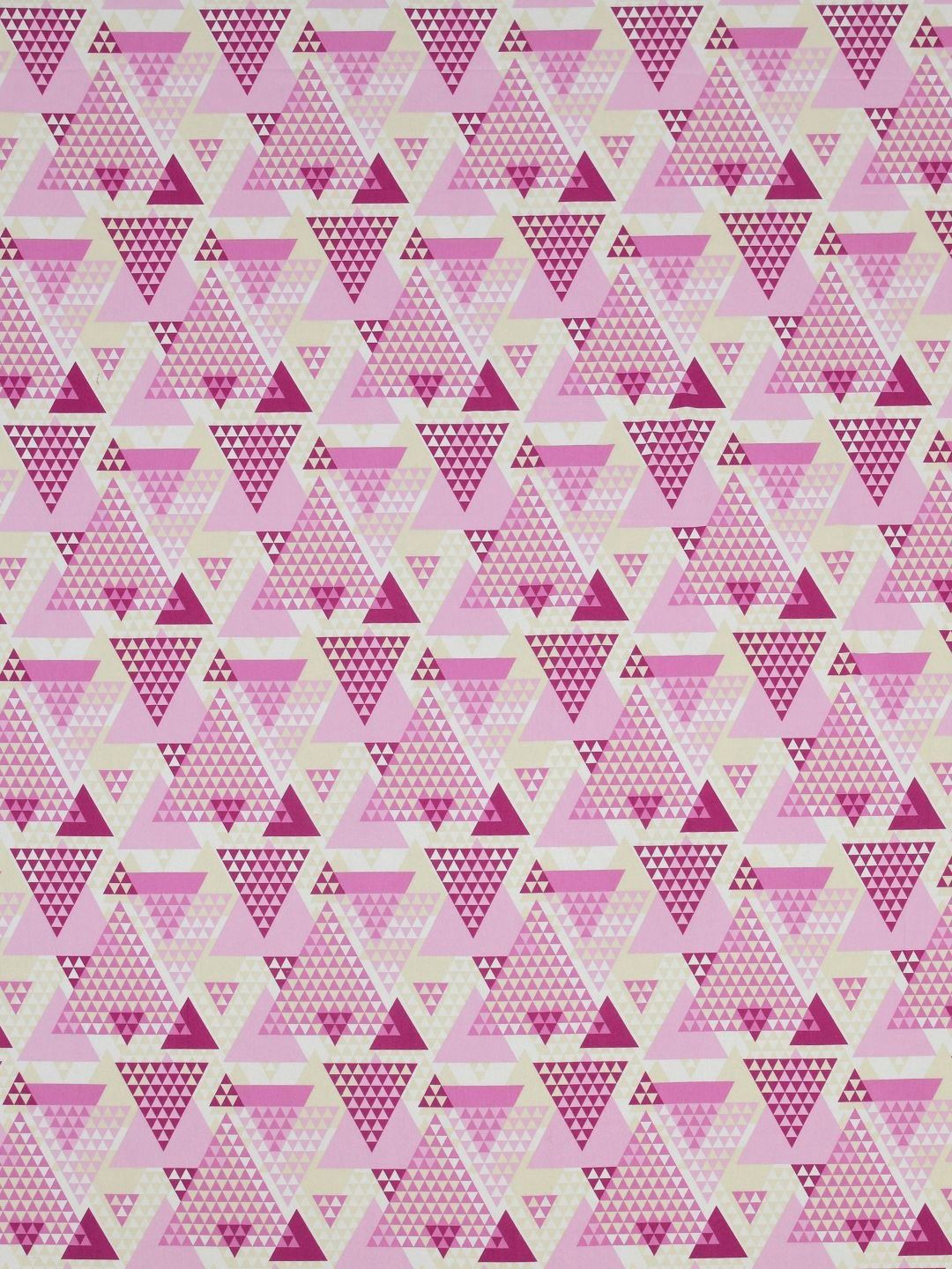 BOMBAY DYEING Epigram Pink Geometric Pure Cotton 120TC Single Bedsheet Set 1.50 m X 2.74 m