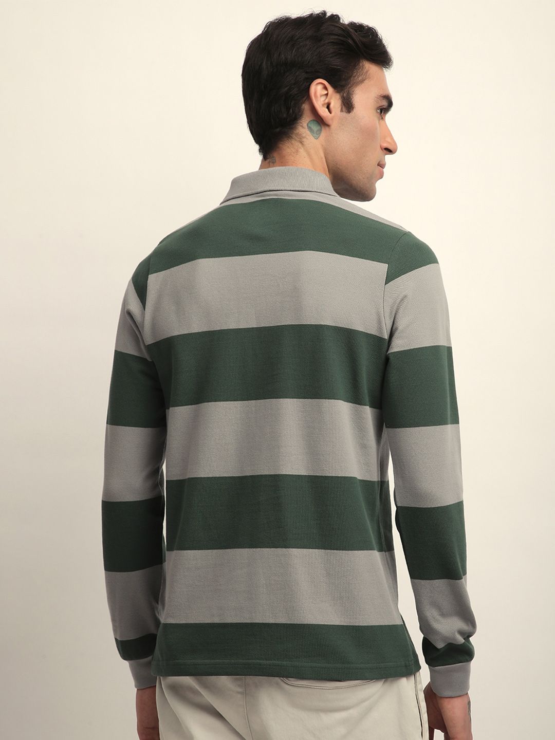 Lelaki Dillinger Lengan panjang sesuai dengan Polo berjalur Tshirt