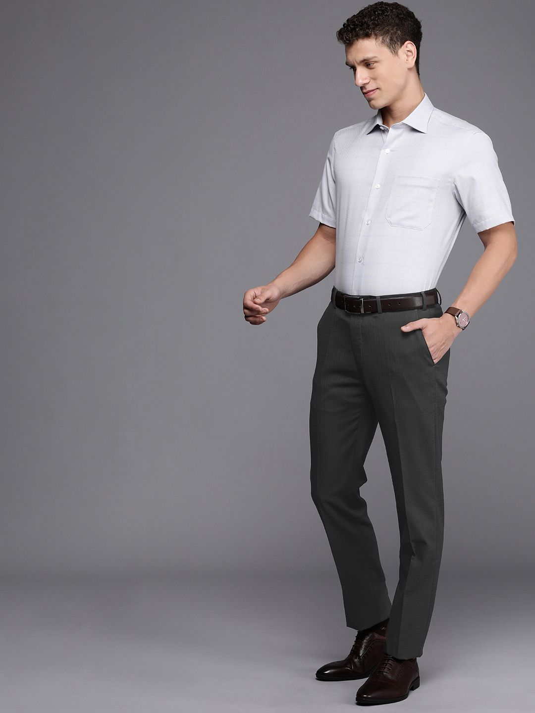 Raymond Men Mid-Rise Slim Fit Formal Trousers