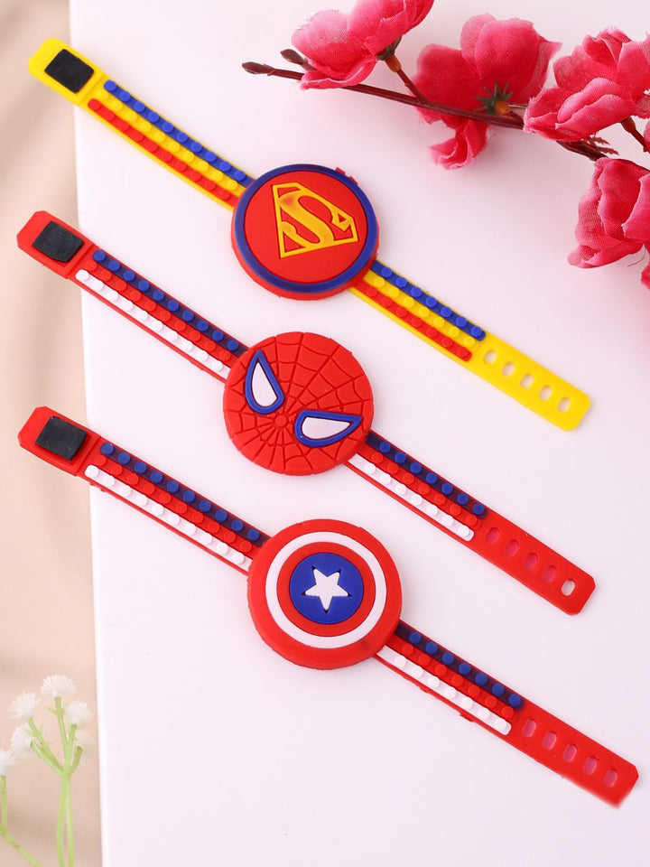 PANASH- Boy Set Of 3 Circle Shaped Rakhis With Roli Chawal