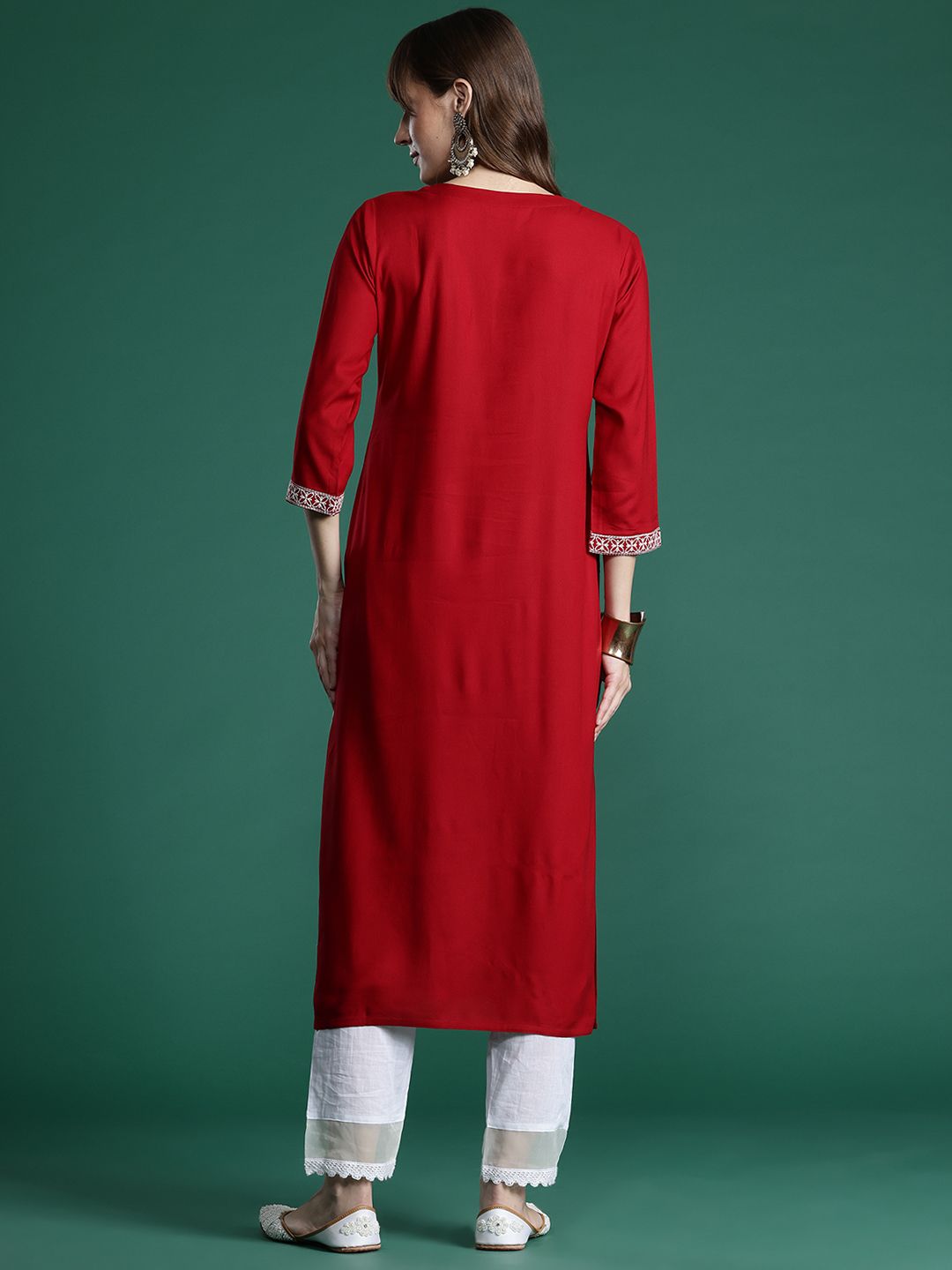 Indo Era Floral Embroidered Thread Work Kurta