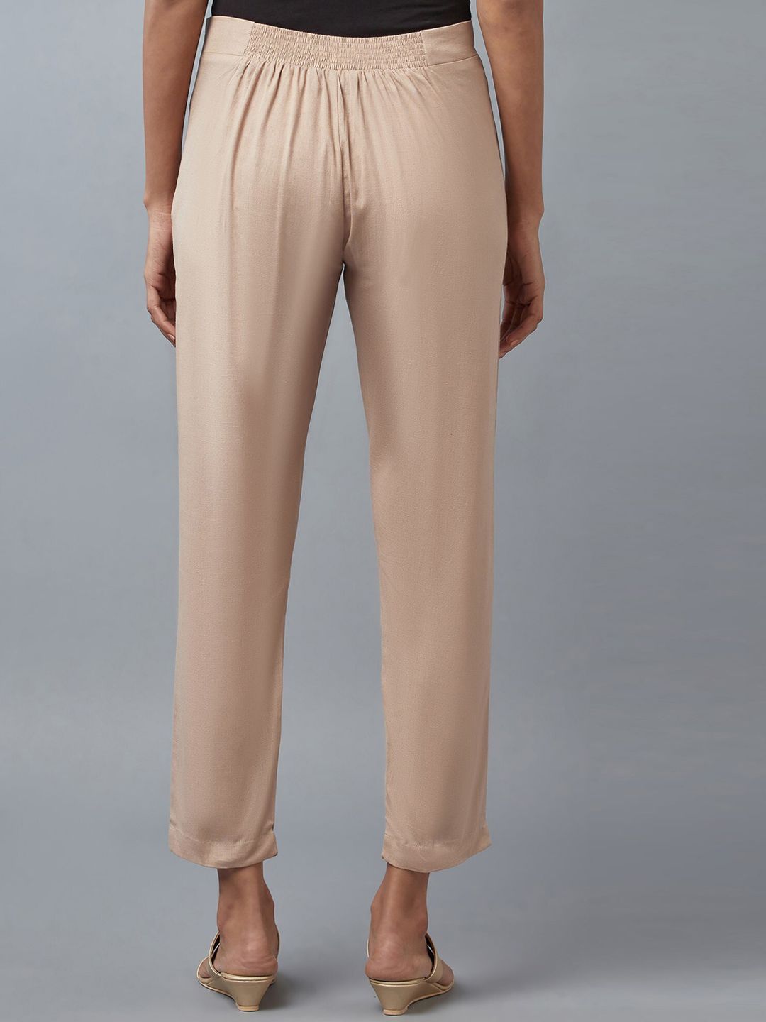 W Women Beige Slim Fit Trousers