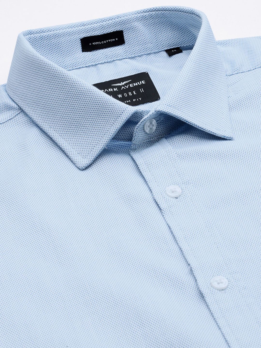 Park Avenue Pure Cotton Self Design Textured Slim Fit Formal Shirt