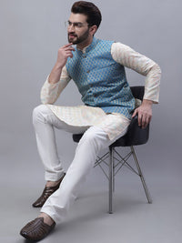 SOJANYA Embroidered Thread Work Kurta With Churidar With Nehru Jacket