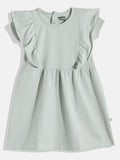 Happy Faces Girls Striped Ruffled Fit & Flare Pure Cotton Dress