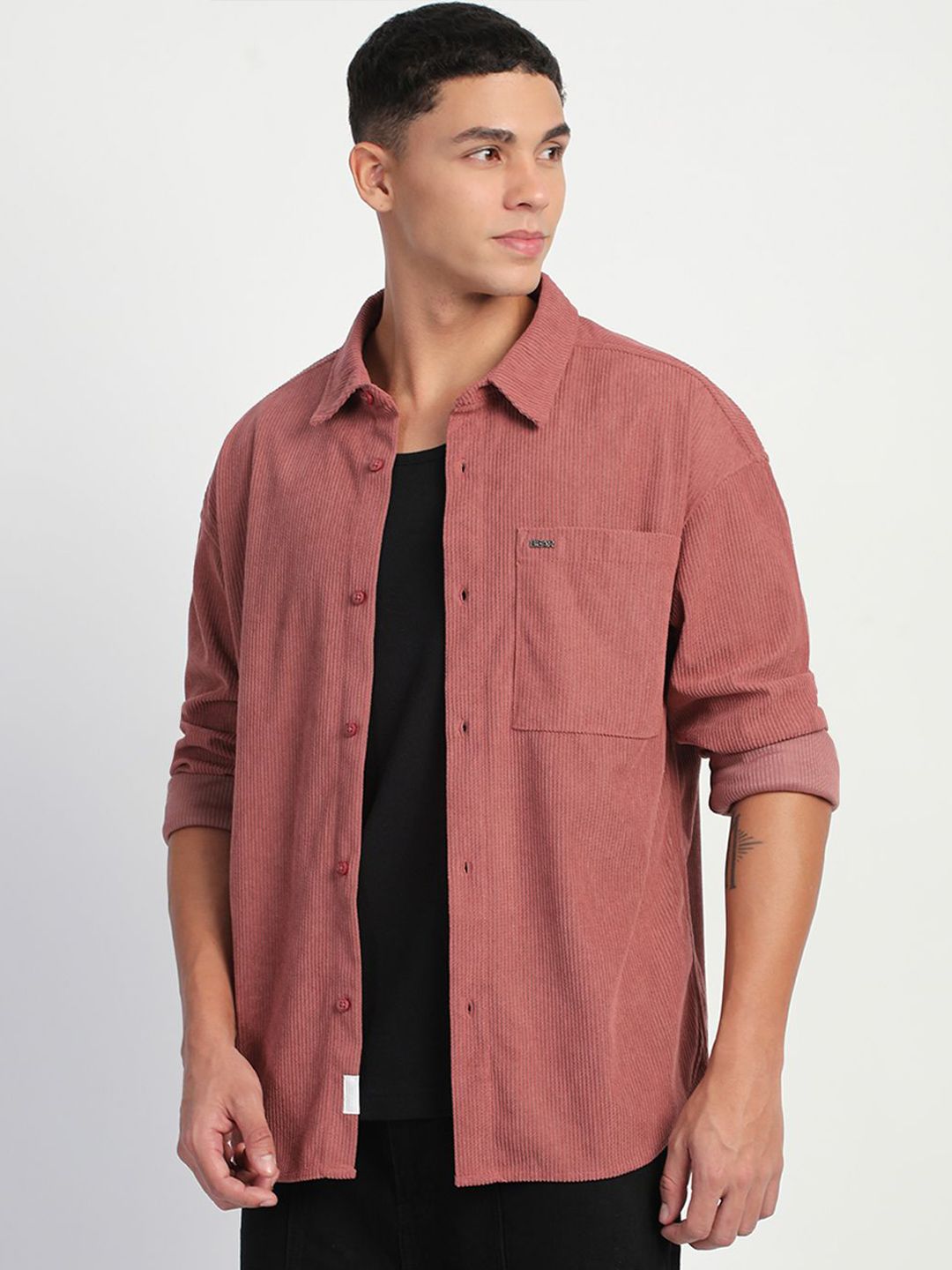 THE BEAR HOUSE Men Corduroy Relax Fit Casual Shirt