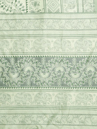 Saree mall Women Sea Green & Green Art Silk Printed Bagru Saree