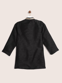 YK Boys Black & Maroon Solid Kurta with Salwar