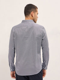 THE BEAR HOUSE Men Tailored Fit Spread Collar Geometric Printed Cotton Formal Shirt