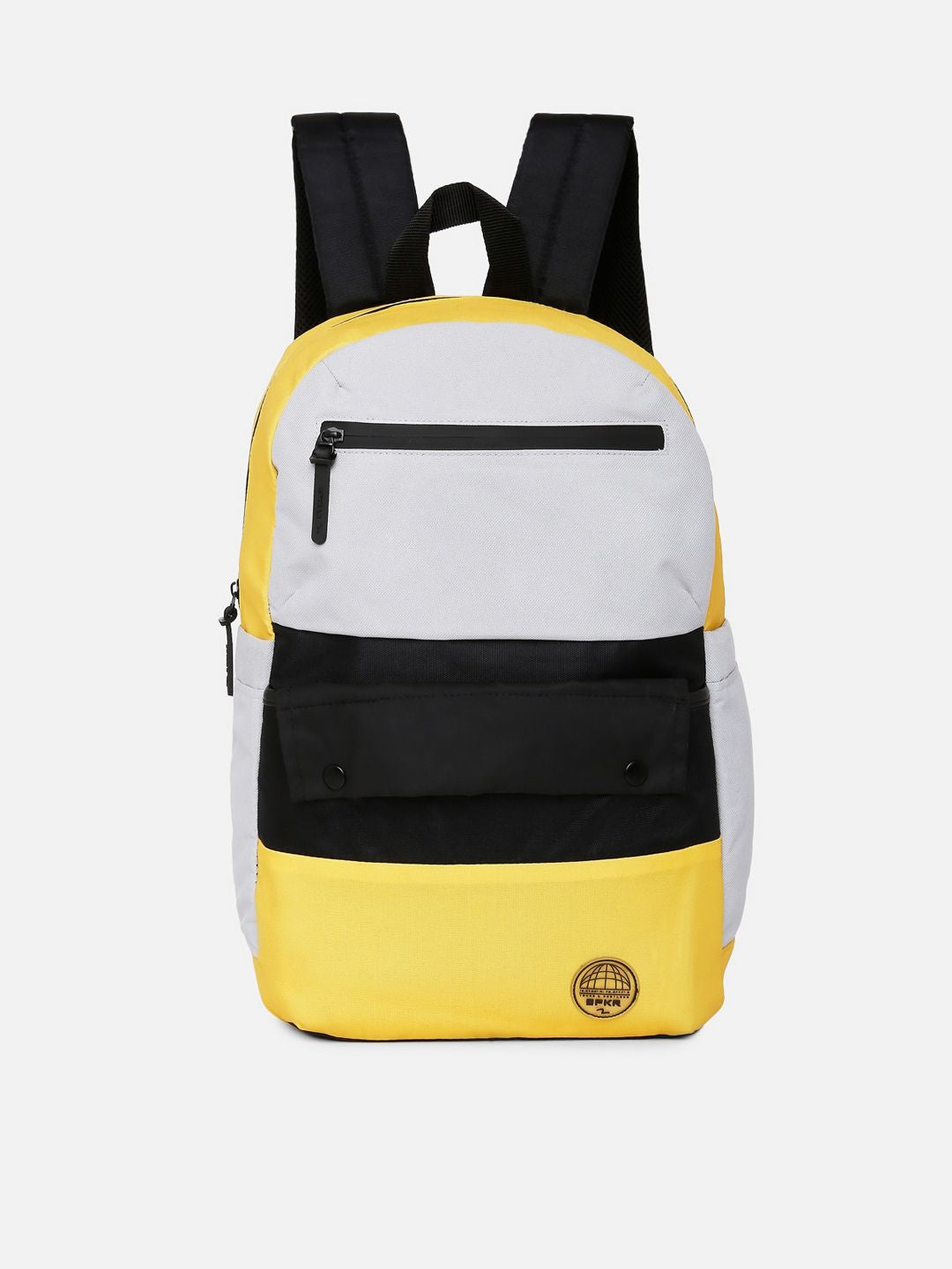 SPYKAR Men Yellow & Black Colourblocked Backpack