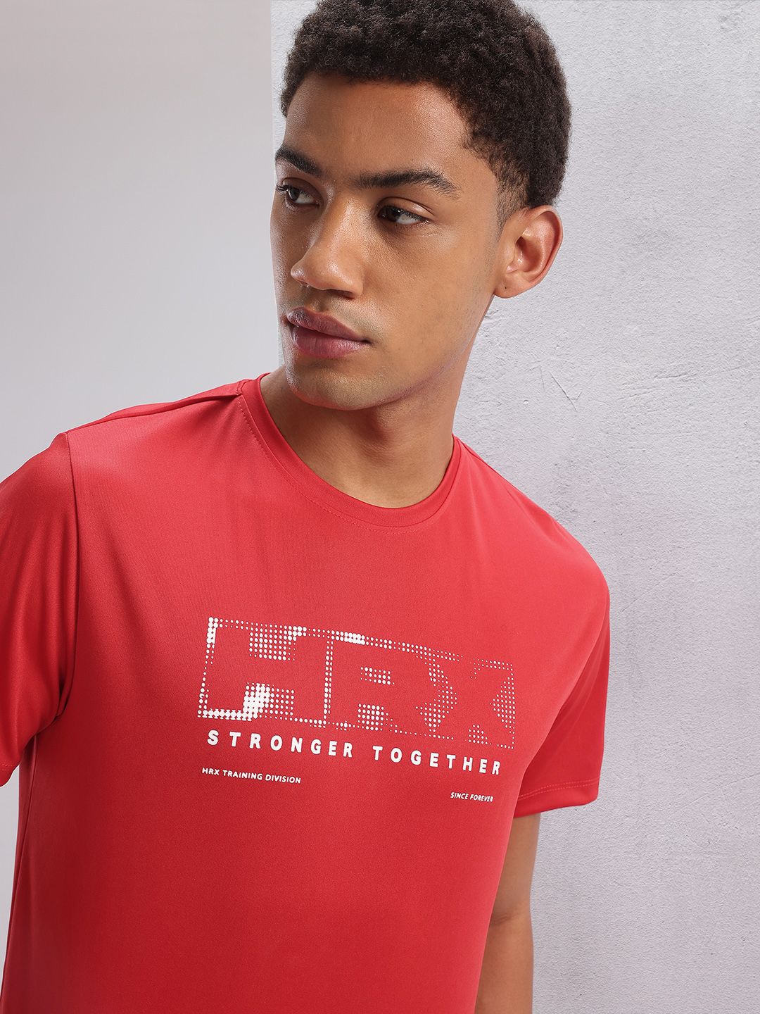 HRX by Hrithik Roshan Twin Collection Brand Logo Printed Rapid-Dry Training T-shirt