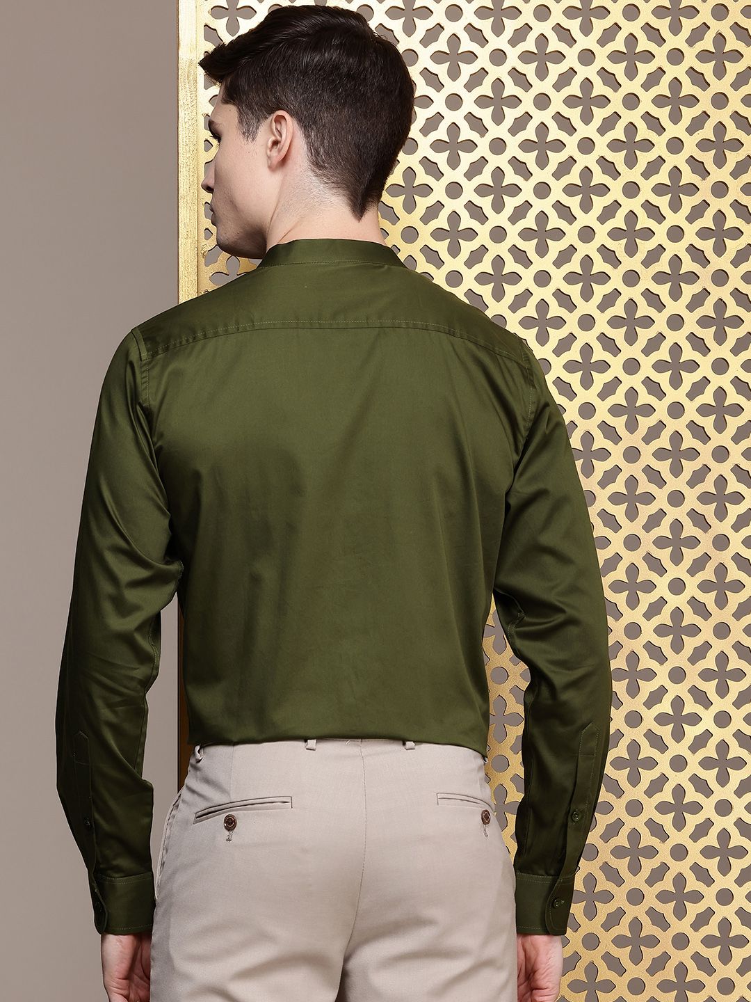 House of Pataudi Pure Cotton Pleated Party Shirt