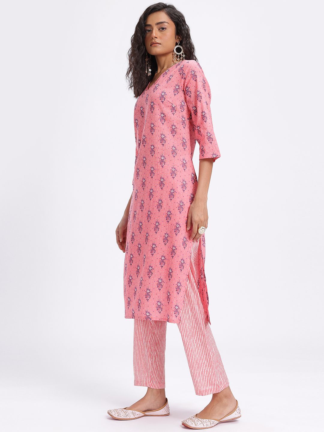 Anouk Printed Pure Cotton Kurta with Trousers & Dupatta