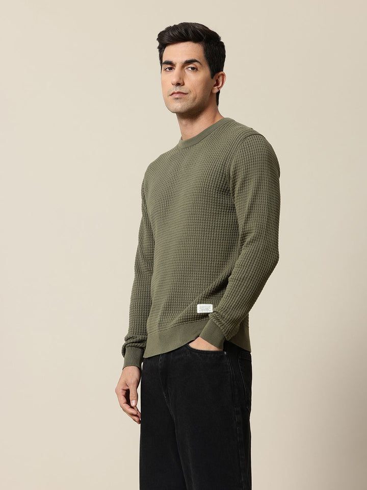Mr Bowerbird Pure Cotton Self-Design Pullover Sweater