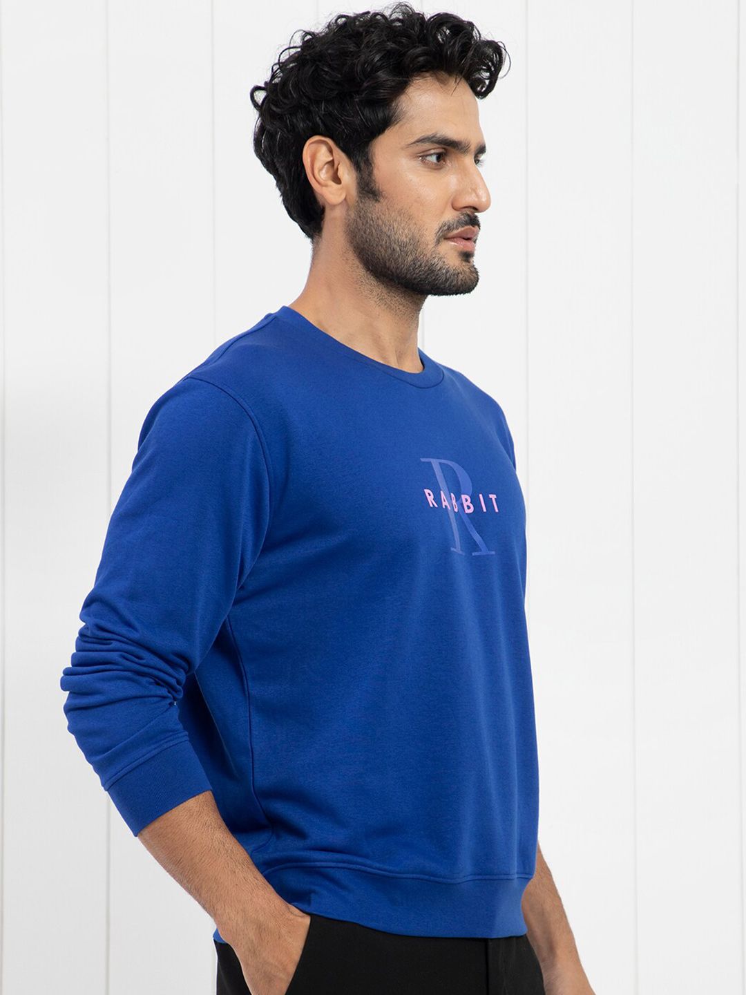 RARE RABBIT Men Brewet Typography Printed Sweatshirt