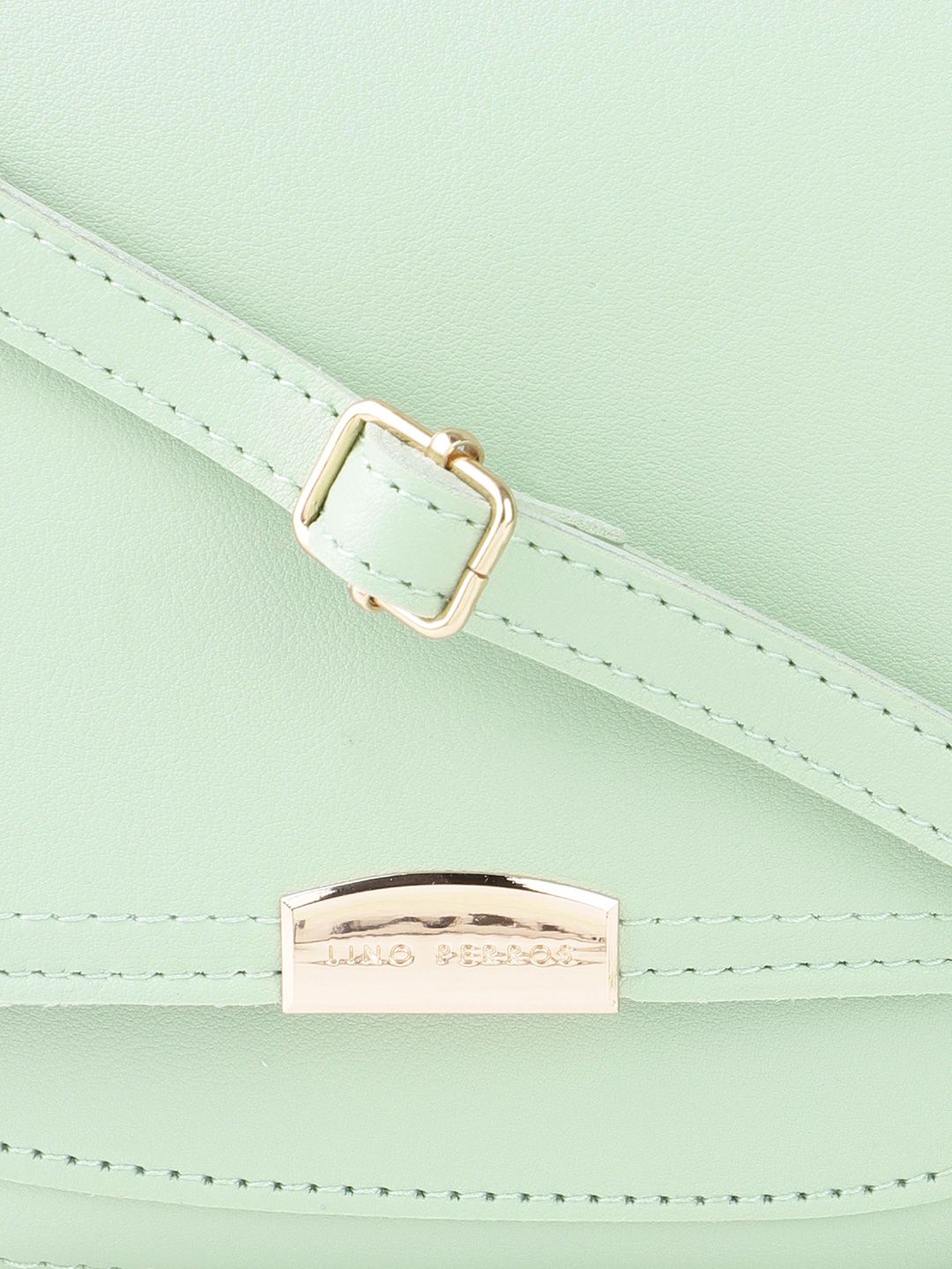 Lino Perros Women Green Solid Sling Bag with Tasselled Detail