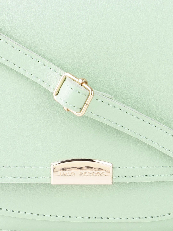Lino Perros Women Green Solid Sling Bag with Tasselled Detail