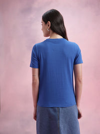 DressBerry Varsity Print V-Neck T-shirt
