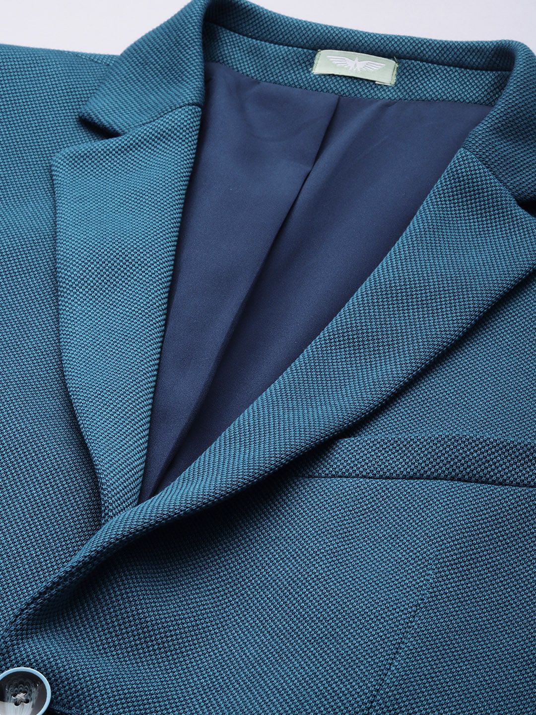Park Avenue Self Design Textured Super Slim Fit Single Breasted Formal Blazer