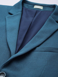 Park Avenue Self Design Textured Super Slim Fit Single Breasted Formal Blazer