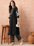 all about you Yoke Design Regular Thread Work Pure Cotton Kurta & Trousers