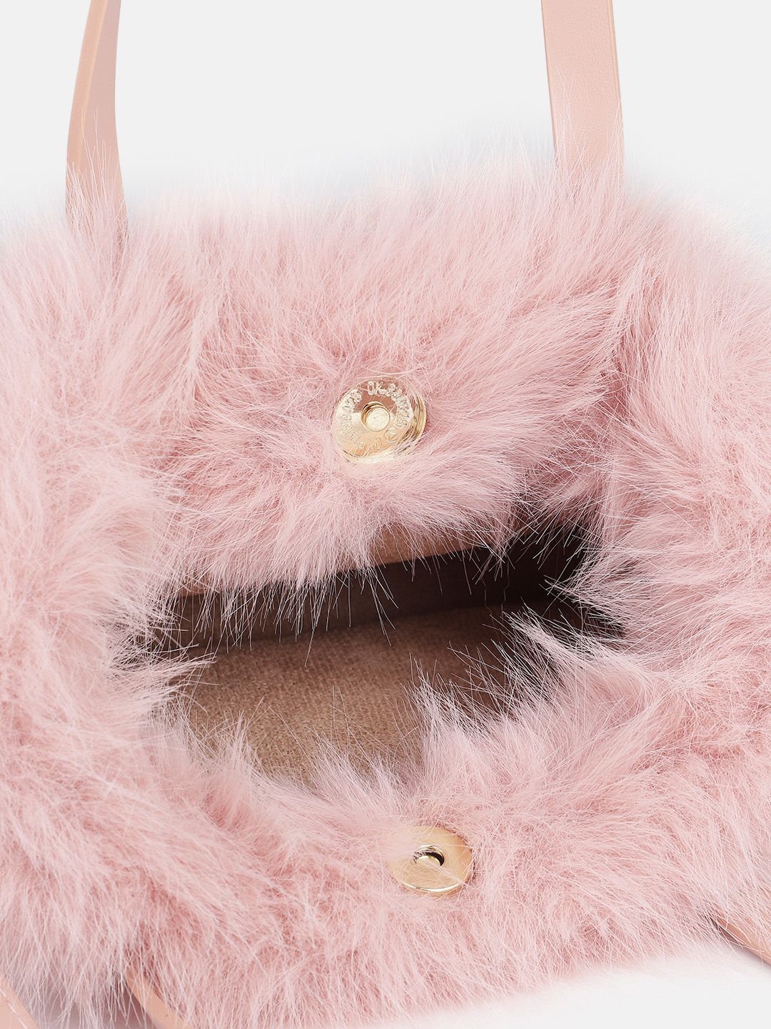 DressBerry Structured Handheld Bag With Fur