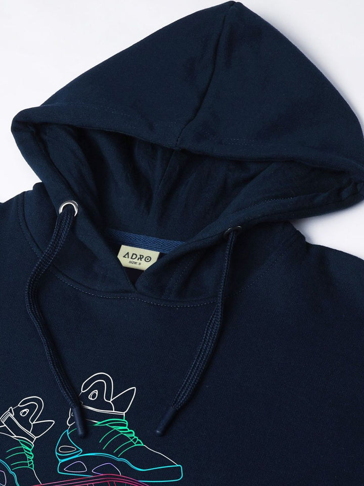 ADRO Men Printed Hooded Sweatshirt