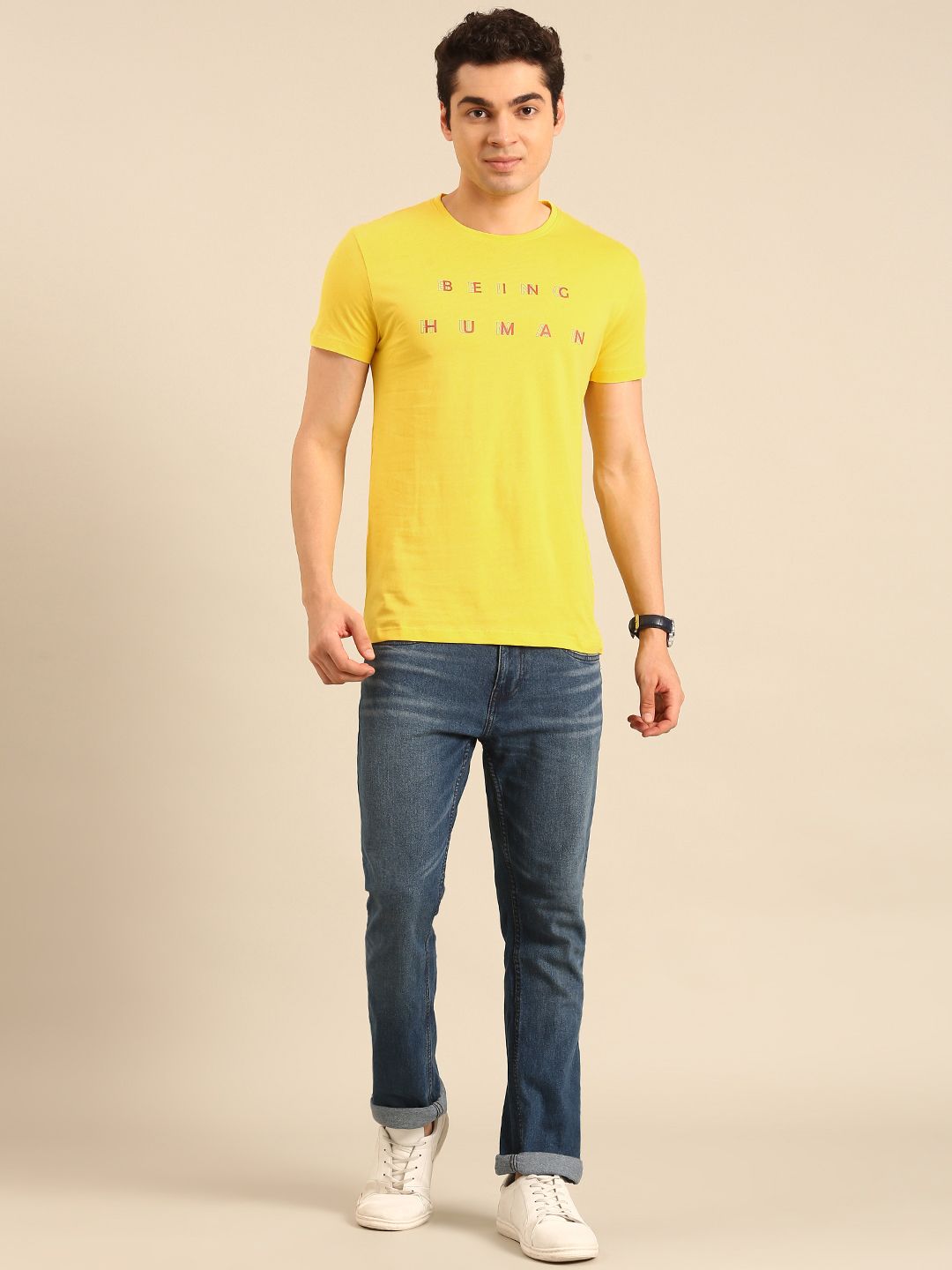 Being Human Typography Printed Pure Cotton T-shirt
