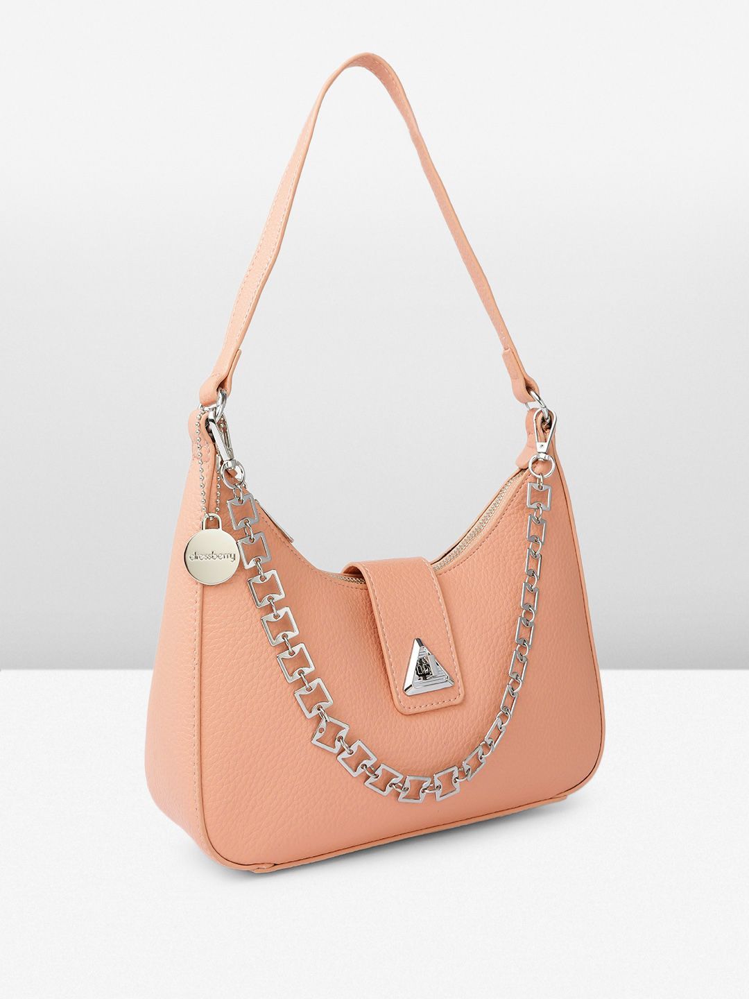 DressBerry Textured Hobo Bag with Chain Handle
