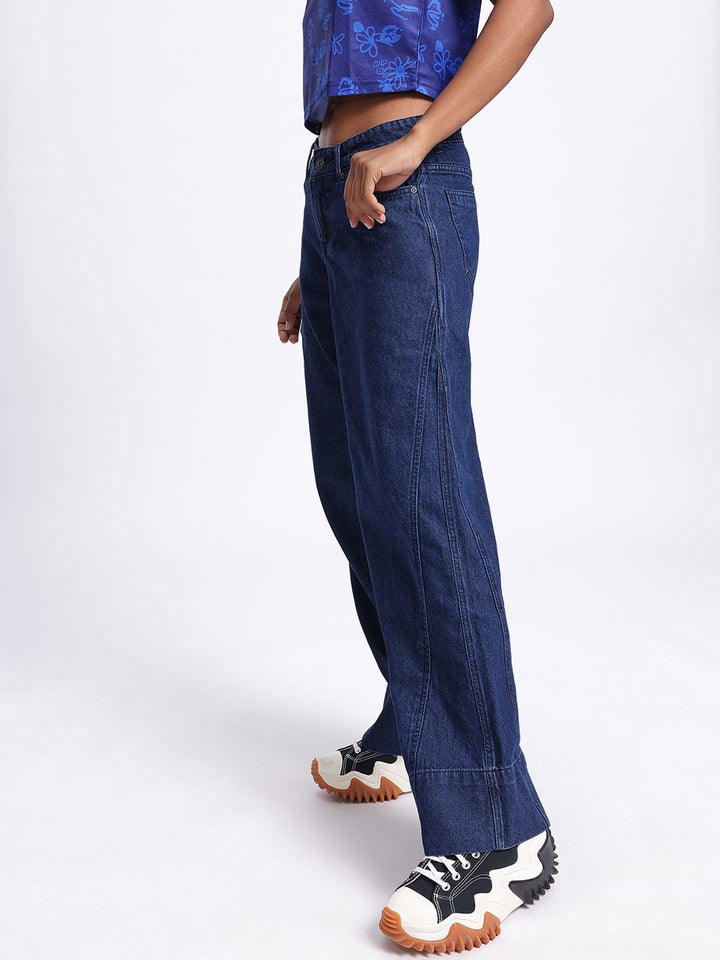 DressBerry Women Loose & Lively Panelled Straight Fit Jeans
