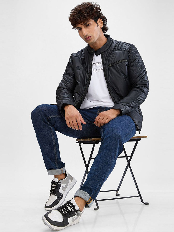 SPYKAR Men Solid Stand Collar Padded Jacket